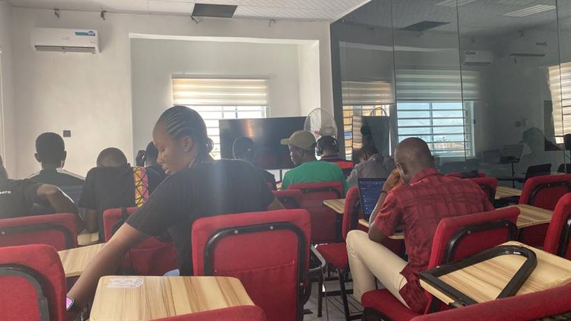 Developers working through a hands-on session